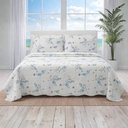Ver imagem 4 de Kit Cobre Leito Evolution Casal Estampado Floral Dupla Face Colcha 3 Peças Lila