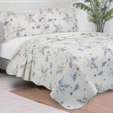 Ver imagem 3 de Kit Cobre Leito Evolution Casal Estampado Floral Dupla Face Colcha 3 Peças Lila