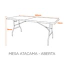 Ver imagem 2 de Mesa Dobrável 180Cm 4 Lugares Portatil Polietileno Atacama 