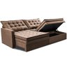 Sofá sem Caixa Retrátil Baú 1,80m Cama Inbox Secret Suede Velusoft Castor - 8