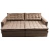 Sofá sem Caixa Retrátil Baú 1,80m Cama Inbox Secret Suede Velusoft Castor - 6