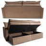 Sofá sem Caixa Retrátil Baú 1,80m Cama Inbox Secret Suede Velusoft Castor - 7