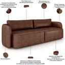 Ver imagem 4 de Sofá 3 Lugares Sala Living Orgânico 240cm Oregon K01 Couríssimo Marrom - Lyam Decor