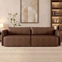 Ver imagem 2 de Sofá 3 Lugares Sala Living Orgânico 240cm Oregon K01 Couríssimo Marrom - Lyam Decor