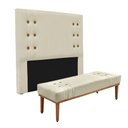 Ver imagem 1 de Cabeceira Cama Box Solteiro 90cm e Recamier Gênova Veludo S04 - D’Rossi
