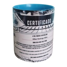 Caneca Lembrança Azul Meu Certificado Arena +chaveiro Mdf Extra - 2