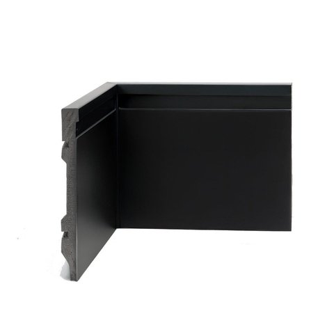 Rodapé de Poliestireno 15cm x 15mm Metro Linear Barra 240cm Preto Graddus