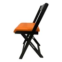 Ver imagem 2 de Conjunto de Mesa Bar 120x70 com 6 Cadeiras Dobrável Estofado Laranja