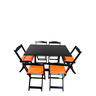 Conjunto de Mesa Bar 120x70 com 6 Cadeiras Dobrável Estofado Laranja - 1