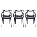 Ver imagem 1 de Kit Com 3 Cadeiras De Jantar Jardim Allegra - Preta