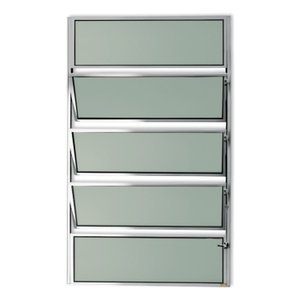 Janela Basculante de Alumínio 100x40cm com Vidro Boreal Anodizado Master Brimak