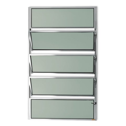 Janela Basculante de Alumínio 100x40cm com Vidro Boreal Anodizado Master Brimak