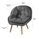 Ver imagem 3 de Poltrona+puff Sênior Suede Premium com Pés de Madeira:grafite