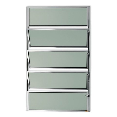 Janela Basculante de Alumínio 100x80cm com Vidro Boreal Anodizado Master Brimak