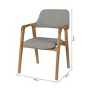 Ver imagem 4 de Kit 4 Cadeiras de Jantar Ruth Estrutura em Madeira Maciça Estilo Retrô Linho Cinza