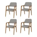 Ver imagem 1 de Kit 4 Cadeiras de Jantar Ruth Estrutura em Madeira Maciça Estilo Retrô Linho Cinza