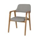 Ver imagem 6 de Kit 4 Cadeiras de Jantar Ruth Estrutura em Madeira Maciça Estilo Retrô Linho Cinza