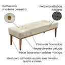 Ver imagem 3 de Divã Recamier Banco Base Madeira para Quarto Gênova 90cm Veludo S04 - D'Rossi Cor Bege