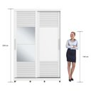 Ver imagem 2 de Guarda-roupa Solteiro com Espelho 2 Portas Correr 3 Gavetas 150cm Multimóveis Cr35399 Branco