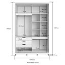 Ver imagem 4 de Guarda-roupa Solteiro com Espelho 2 Portas Correr 3 Gavetas 150cm Multimóveis Cr35399 Branco