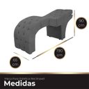 Ver imagem 5 de Maca Estofada Capitone Reclinável Julia para Estetica Facial Sombrancelha Suede Cinza Escur