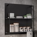 Ver imagem 1 de Painel Organizador com 2 Prateleiras Clara Preto Maderatto Móveis
