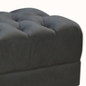Puff Retro Decorativo Suede Cinza Escuro Sala Quarto - 2