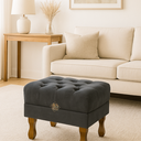 Ver imagem 5 de Puff Retro Decorativo Suede Cinza Escuro Sala Quarto