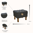 Ver imagem 4 de Puff Retro Decorativo Suede Cinza Escuro Sala Quarto