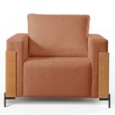 Ver imagem 4 de Poltrona para Sala de Estar Metal Madeira Maciça Heitor Luxo Laranja Terracota
