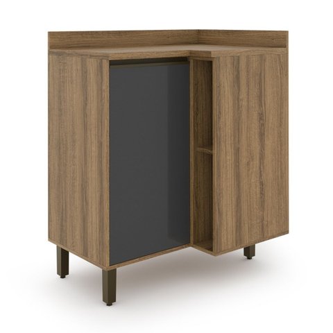 Armário para Cozinha 1 Porta Confort Batrol Móveis Marrom/Cinamomo/Grafite