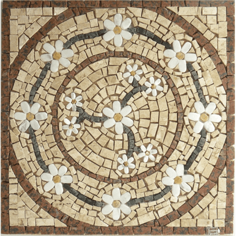 Mandala Mosaico Floral Rosone Venezia Quadrado 90cm