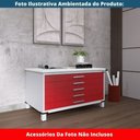 Ver imagem 2 de Mapoteca 5 Gavetas Pandin 120cm (larg) Inmetro Tampo Mdp Branco Estrutura Aço Cinza Gaveta Vermelha