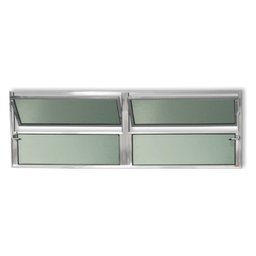 Janela Basculante de Alumínio 40x120cm 2 Seções com Vidro Boreal Plus Brimak - 1