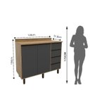 Ver imagem 2 de Armário para Cozinha 2 Portas 4 Gavetas Confort Batrol Móveis