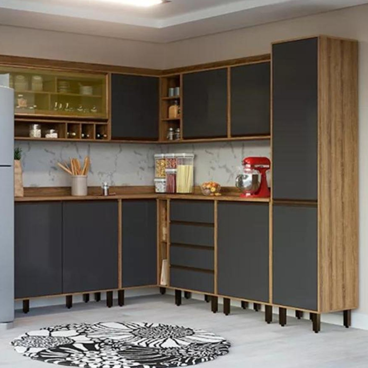 Armário para Cozinha 2 Portas 4 Gavetas Confort Batrol Móveis - 3