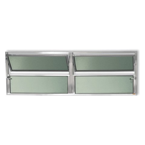 Janela Basculante de Alumínio 40x200cm 2 Seções com Vidro Boreal Plus Brimak