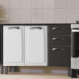 Balcão em Aço 120cm 3 Portas e 2 Gavetas sem Tampo New Premium Itatiaia - 6