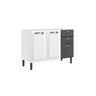 Balcão Cozinha em Aço 3 Portas e 2 Gavetas 120cm Sem Tampo New Premium Itatiaia  - 3