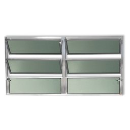 Janela Basculante de Alumínio 60x200cm 2 Seções com Vidro Boreal Plus Brimak - 1