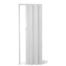 Porta Pvc Sanfonada de Correr Branco C/ Trinco Moderno - 210cm - 60cm - 1