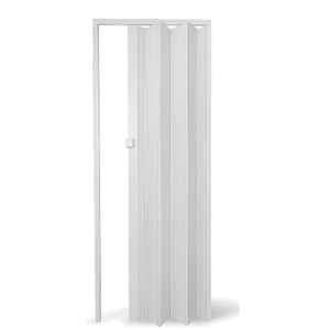 Porta Pvc Sanfonada de Correr Branco C/ Trinco Moderno - 210cm - 60cm