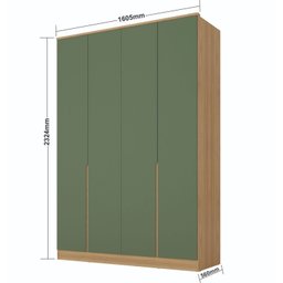 Guarda Roupa Solteiro 4 Portas 2 Gavetas Olivia Espresso Móveis - 4