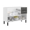 Balcão Cozinha em Aço 3 Portas e 2 Gavetas 120cm Sem Tampo New Premium Itatiaia  - 4