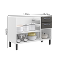 Ver imagem 4 de Balcão Cozinha em Aço 3 Portas e 2 Gavetas 120cm Sem Tampo New Premium Itatiaia 