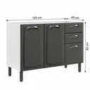 Ver imagem 5 de Balcão de Cozinha em Aço 3 Portas 2 Gavetas 120cm sem Tampo New Premium Itatiaia Cinza Grafite/Branco