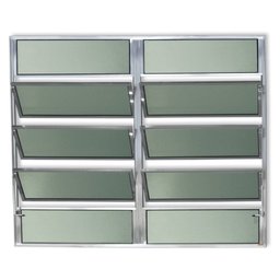 Janela Basculante de Alumínio 100x200cm 2 Seções com Vidro Boreal Plus Brimak - 1