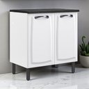 Ver imagem 1 de Balcão Cozinha em Aço 2 Portas 80cm com Tampo New Premium Itatiaia Branco/Nero Marquina