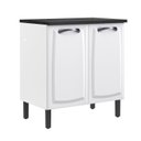 Ver imagem 3 de Balcão Cozinha em Aço 2 Portas 80cm com Tampo New Premium Itatiaia Branco/Nero Marquina