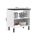 Ver imagem 4 de Balcão Cozinha em Aço 2 Portas 80cm com Tampo New Premium Itatiaia Branco/Nero Marquina